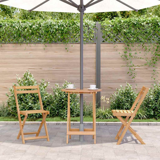 HKH Mesa de Jardim Dobrável 60x75 Cm Madeira de Acácia Maciça - Marrom