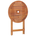 HKH Mesa de Jardim Dobrável 60x75 Cm Madeira de Acácia Maciça - Marrom