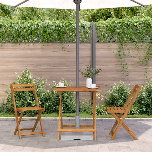 HKH Mesa de Jardim Dobrável 70x70x75 Cm Madeira de Acácia Maciça - Marrom
