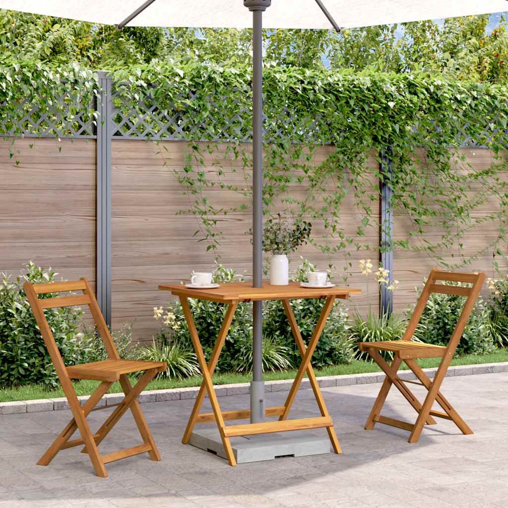 HKH Mesa de Jardim Dobrável 70x70x75 Cm Madeira de Acácia Maciça - Marrom