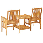 HKH Cadeiras de Jardim C/ Mesa de Centro 159x61x92 Cm Acácia Maciça - Marrom