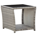 HKH Mesa de Centro 45x45x40 Cm Vime Pe e Vidro - Cinzento