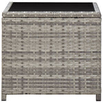 HKH Mesa de Centro 45x45x40 Cm Vime Pe e Vidro - Cinzento