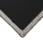HKH Mesa de Centro 45x45x40 Cm Vime Pe e Vidro - Cinzento