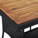 HKH Mesa de Jantar P/ Exterior Vime Pe/madeira Acácia Maciça - Preto