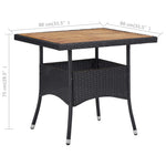 HKH Mesa de Jantar P/ Exterior Vime Pe/madeira Acácia Maciça - Preto