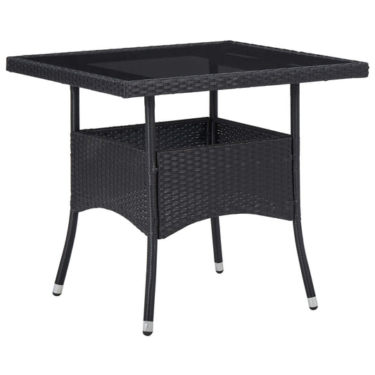 HKH Mesa de Jantar para Exterior Vime Pe e Vidro - Preto
