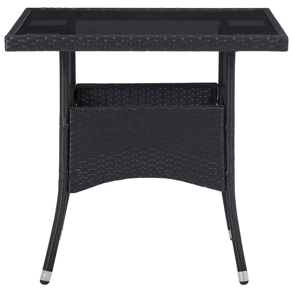 HKH Mesa de Jantar para Exterior Vime Pe e Vidro - Preto
