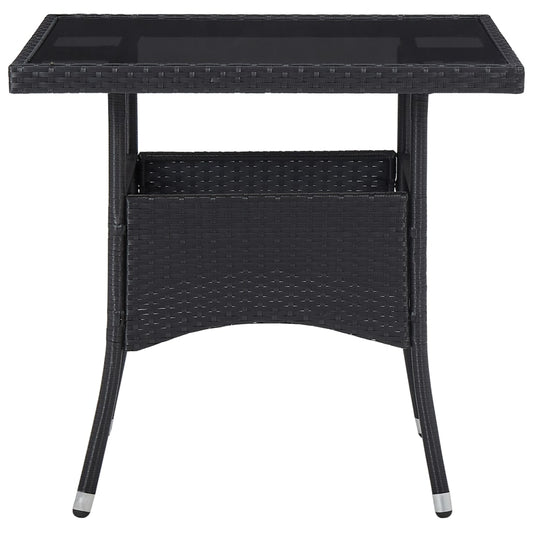 HKH Mesa de Jantar para Exterior Vime Pe e Vidro - Preto