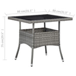 HKH Mesa de Jantar para Exterior Vime Pe e Vidro - Cinzento