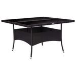 HKH Mesa de Jantar para Exterior Vime Pe e Vidro - Preto