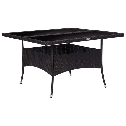 HKH Mesa de Jantar para Exterior Vime Pe e Vidro - Preto