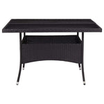 HKH Mesa de Jantar para Exterior Vime Pe e Vidro - Preto