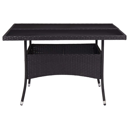 HKH Mesa de Jantar para Exterior Vime Pe e Vidro - Preto