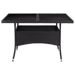 HKH Mesa de Jantar para Exterior Vime Pe e Vidro - Preto