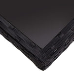 HKH Mesa de Jantar para Exterior Vime Pe e Vidro - Preto