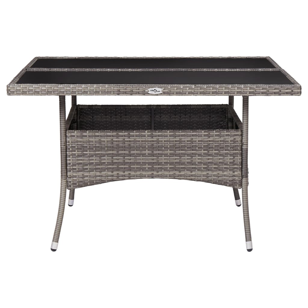 HKH Mesa de Jantar para Exterior Vime Pe e Vidro - Cinzento