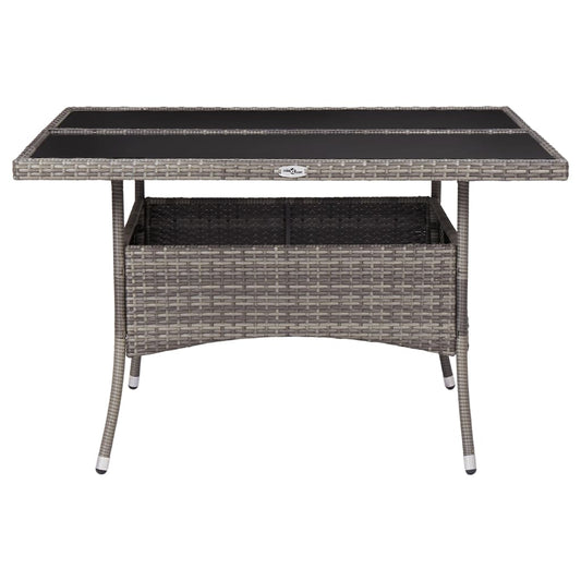 HKH Mesa de Jantar para Exterior Vime Pe e Vidro - Cinzento