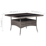 HKH Mesa de Jantar para Exterior Vime Pe e Vidro - Cinzento