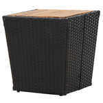 HKH Mesa de Chá 41,5x41,5x43 Cm Vime Pe e Acácia Maciça - Preto