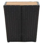 HKH Mesa de Chá 41,5x41,5x43 Cm Vime Pe e Acácia Maciça - Preto