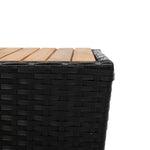HKH Mesa de Chá 41,5x41,5x43 Cm Vime Pe e Acácia Maciça - Preto