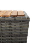 HKH Mesa de Chá 41,5x41,5x43 Cm Vime Pe e Acácia Maciça - Cinzento