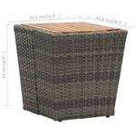 HKH Mesa de Chá 41,5x41,5x43 Cm Vime Pe e Acácia Maciça - Cinzento