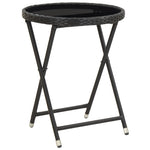 HKH Mesa de Chá 60 Cm Vime Pe e Vidro Temperado - Preto