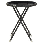 HKH Mesa de Chá 60 Cm Vime Pe e Vidro Temperado - Preto
