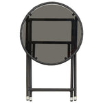 HKH Mesa de Chá 60 Cm Vime Pe e Vidro Temperado - Preto
