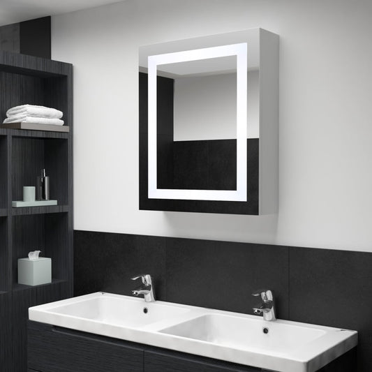 HKH Armário Espelhado para Casa de Banho com LED - 50x13x70 Cm