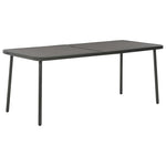 HKH Mesa de Jardim 180x83x72 Cm Aço -escuro - Cinzento