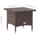 HKH Mesa de Centro 50x50x47 Cm Vime Pe Castanho - Marrom