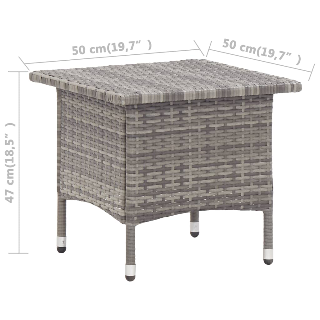 HKH Mesa de Centro 50x50x47 Cm Vime Pe - Cinzento