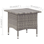 HKH Mesa de Centro 50x50x47 Cm Vime Pe - Cinzento
