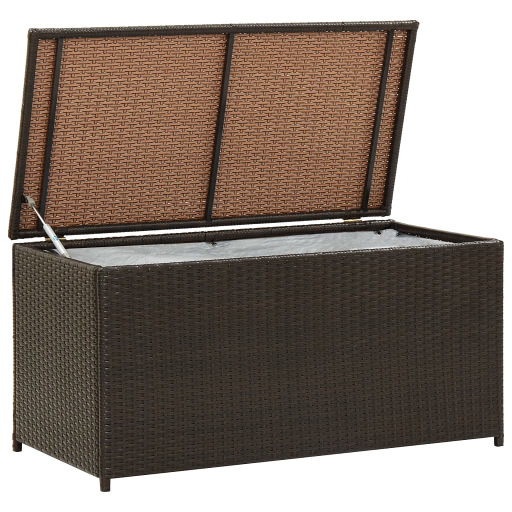 HKH Caja de Almacenamiento de Jardín Mimbre PE Marrón