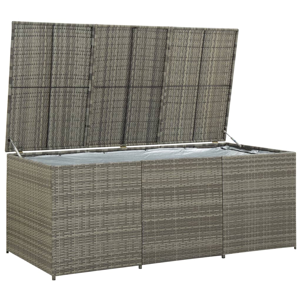 HKH Caja De Almacenamiento Para Jardín Mimbre PE - Gris