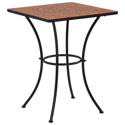 HKH Mesa Bistrô em Mosaico 60 Cm Cerâmica Terracota - Marrom