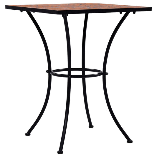 HKH Mesa Bistrô em Mosaico 60 Cm Cerâmica Terracota - Marrom
