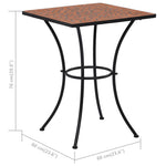 HKH Mesa Bistrô em Mosaico 60 Cm Cerâmica Terracota - Marrom