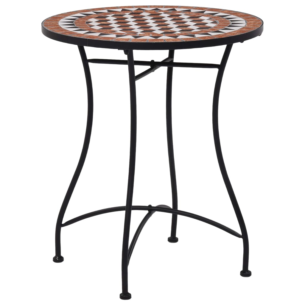 HKH Mesa Bistrô em Mosaico 60 Cm Cerâmica Castanho - Marrom