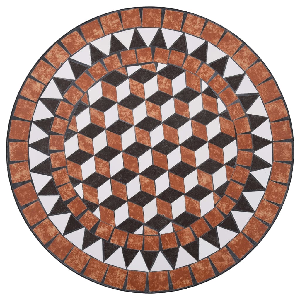 HKH Mesa Bistrô em Mosaico 60 Cm Cerâmica Castanho - Marrom