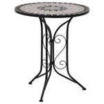 Mesa de bistró HKH con mosaico de cerámica de 60 cm - Gris