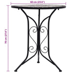 Mesa de bistró HKH con mosaico de cerámica de 60 cm - Gris