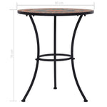 HKH Mesa Bistrô em Mosaico 60 Cm Cerâmica /cinzento - Laranja