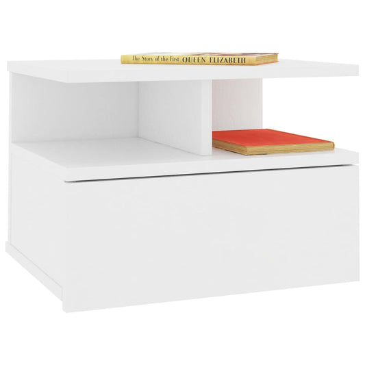HKH Mesa de Cabeceira de Parede em Derivados de Madeira - Branco