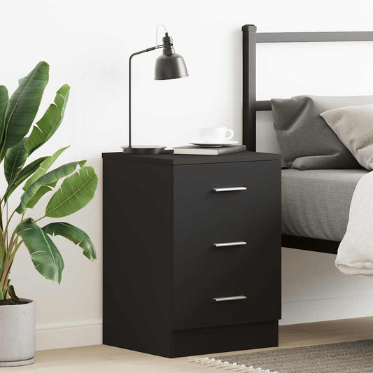 HKH Mesa de Cabeceira em Derivados de Madeira - Preto