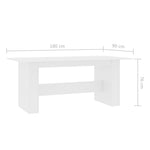 HKH Mesa de Jantar em Derivados de Madeira - Branco