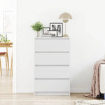 HKH Aparador em Madeira Processada com 4 Gavetas 60 X 35 X 98,5 Cm - Branco